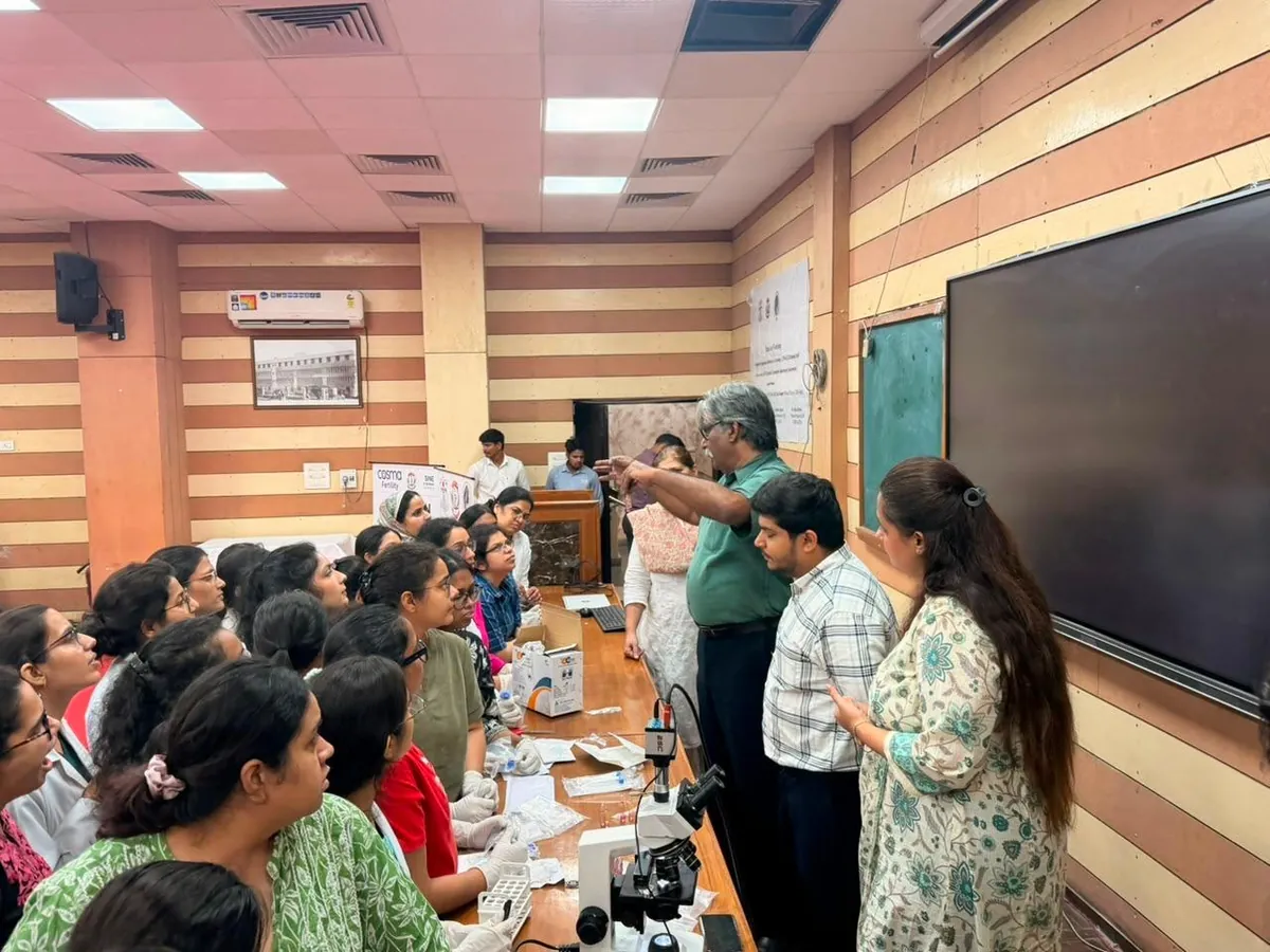 Doctors and postgraduate students participating in hands-on andrology training in Delhi