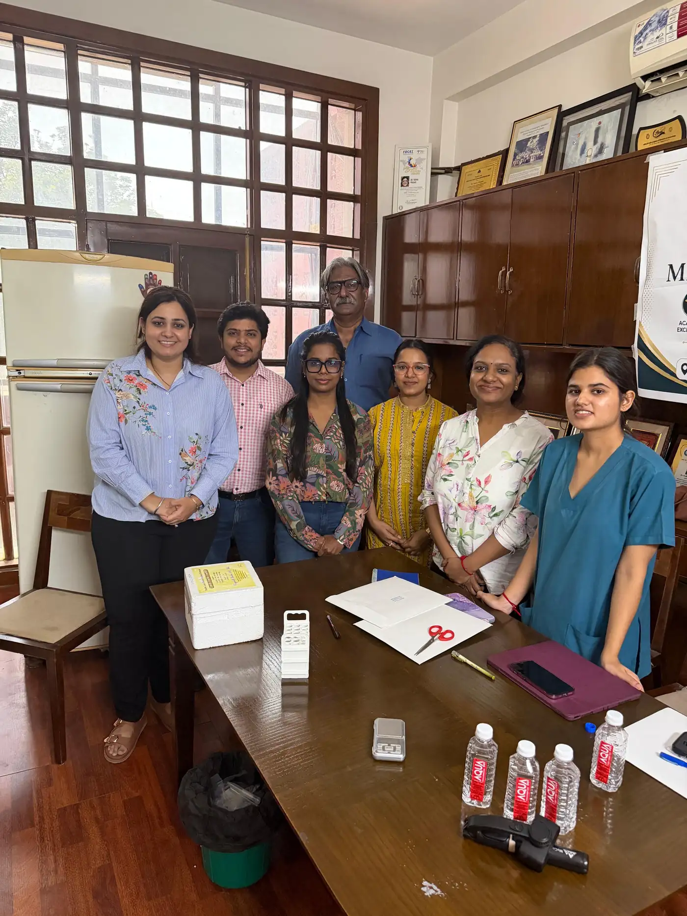 Small group of gynaecologists at a hands-on male infertility and andrology training session in Delhi